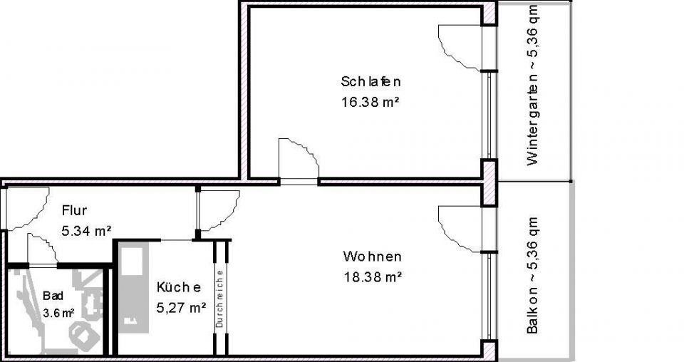 Attraktive Zwei-Zimmerwohnung mit Balkon - Foto 1