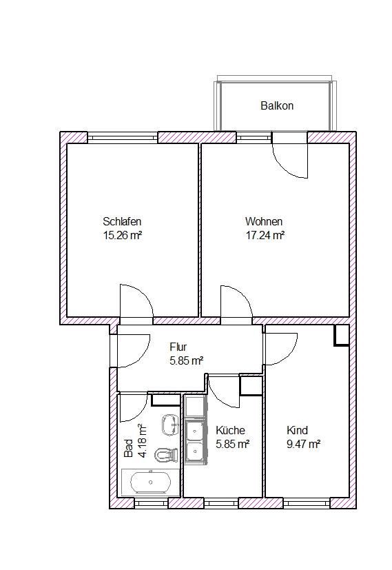 Helle 3-Raum-Wohnung mit Balkon ab Oktober frei! - Foto 1