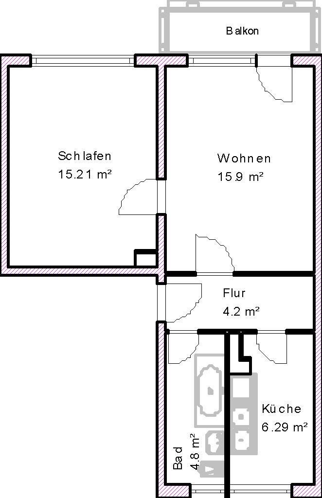 Attraktive Zwei-Zimmerwohnung mit Balkon - Foto 1