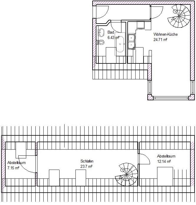 Individuelle Dachgeschosswohnung mit amerik. Küche und Abstellraum! - Foto 1