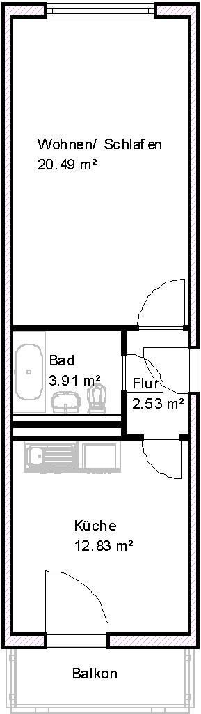 Großzügige 1-Raum-Wohnung mit Wohnküche! - Foto 1